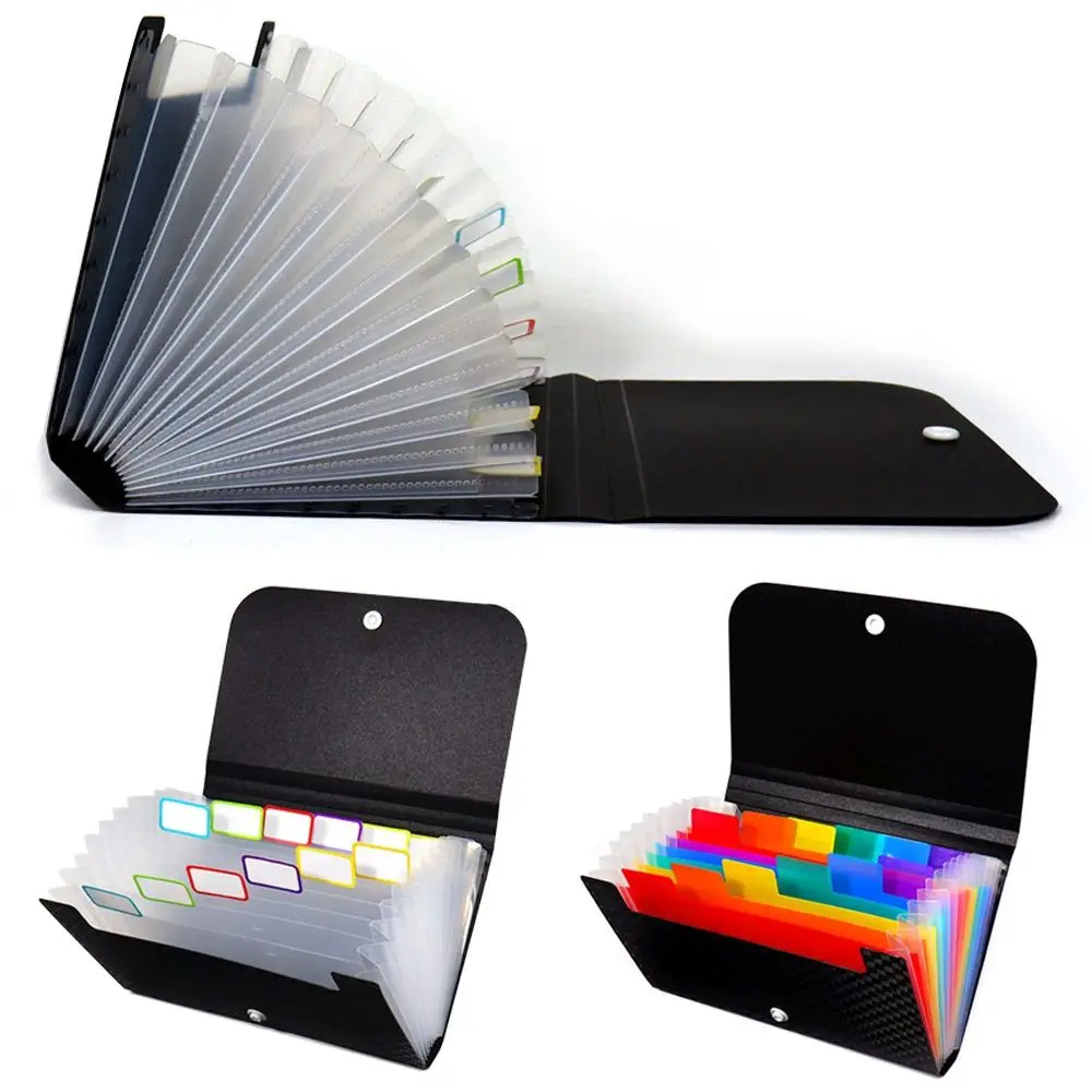 

13-layer Small File Wallet Waterproof Accordion Style A6 Accordion Folder Self-adhesive Index Tabs Receipt Folder