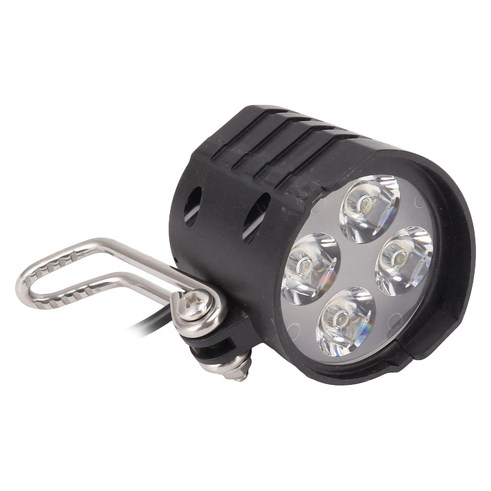 Electric Bike Front Light 12W Multipurpose Metal High Brightness LED Front Light 1.6m/5.2ft with Horn for 60V for 36V