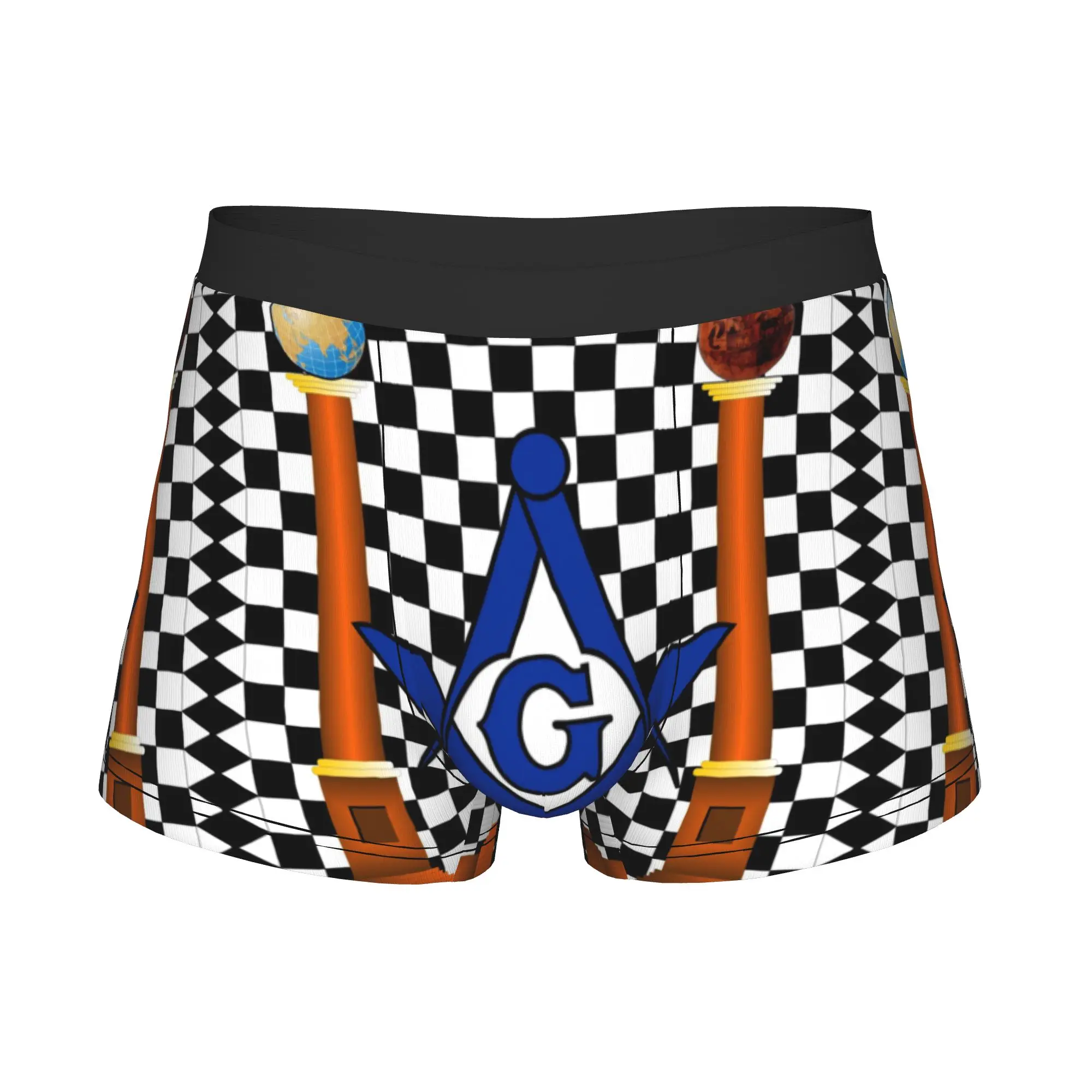 Masonic Square and Compass Underwear Male Print Freemasonry Freemason Boxer Shorts Panties Briefs Breathable Underpants