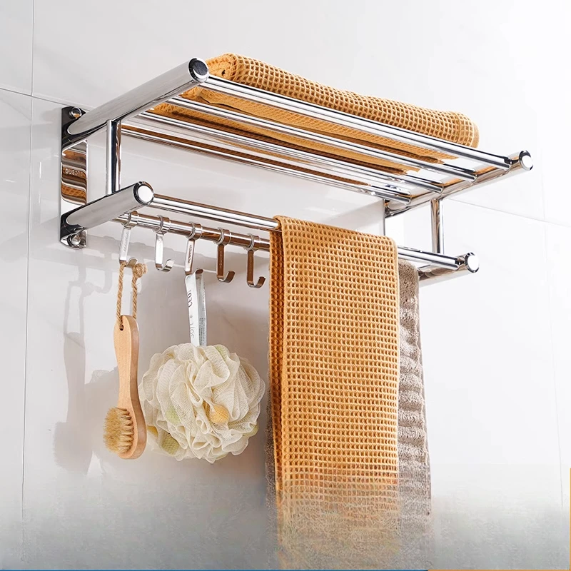 

Bathroom towel rack 304 stainless steel hotel towel rack toilet rack wall hanging shower room pendant