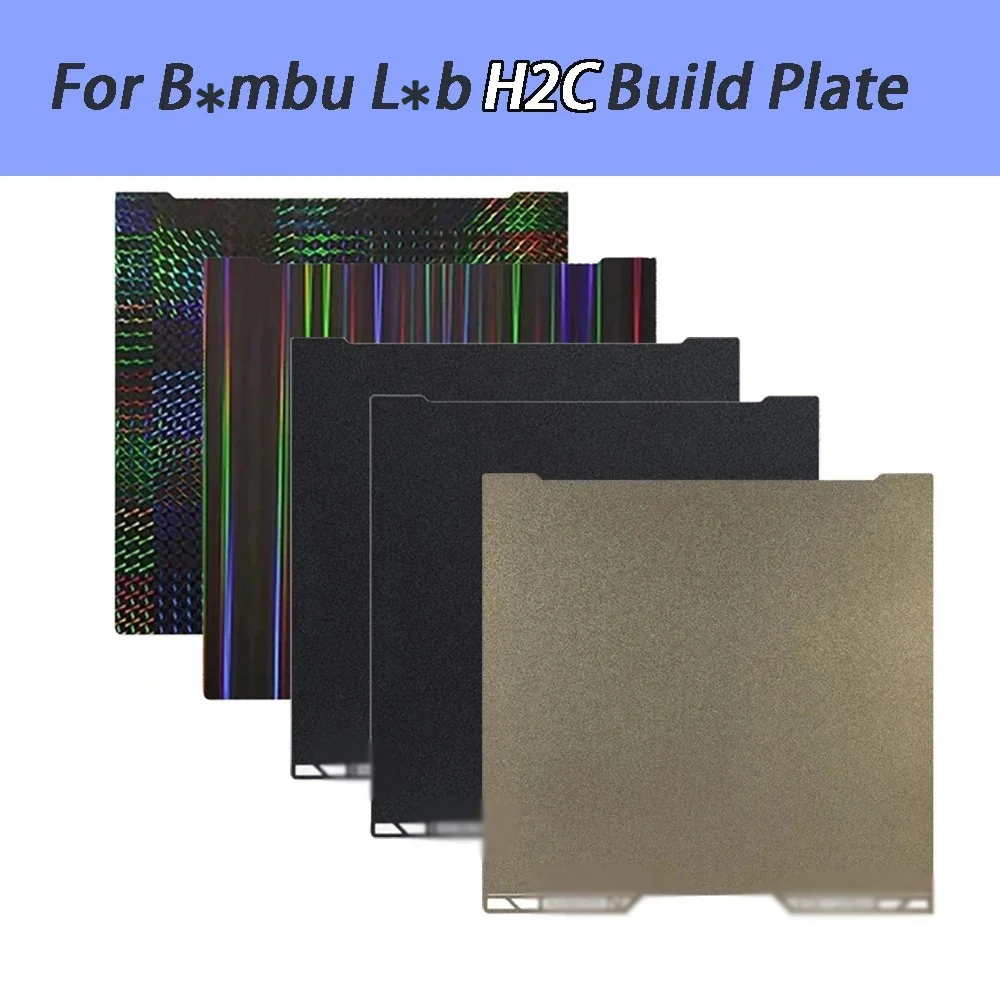 

Double Sided PEI Build Plate Matte Textured 335x325mm Replacement Bed Accessory Compatible with BambuLabH2C 3DPrinter Spare Part
