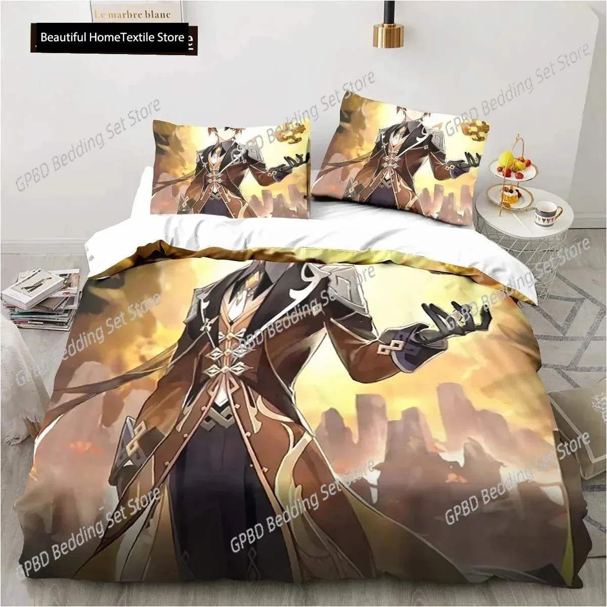 

Cartoon Anime Genshin Impact Game 3D NEW Duvet Cover Pillowcase Bedding Set Adult Boy Girl Bedroom Children Single Double Large