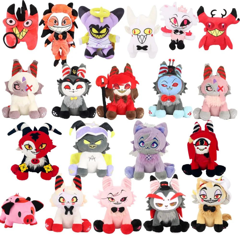 Hazbined Hotel Alastor Husk Meow Cat Plush Toy Husk Plush Hazbined Hotel Husk Stuffed Animals Soft Toy Angel Meow Dolls Pillow