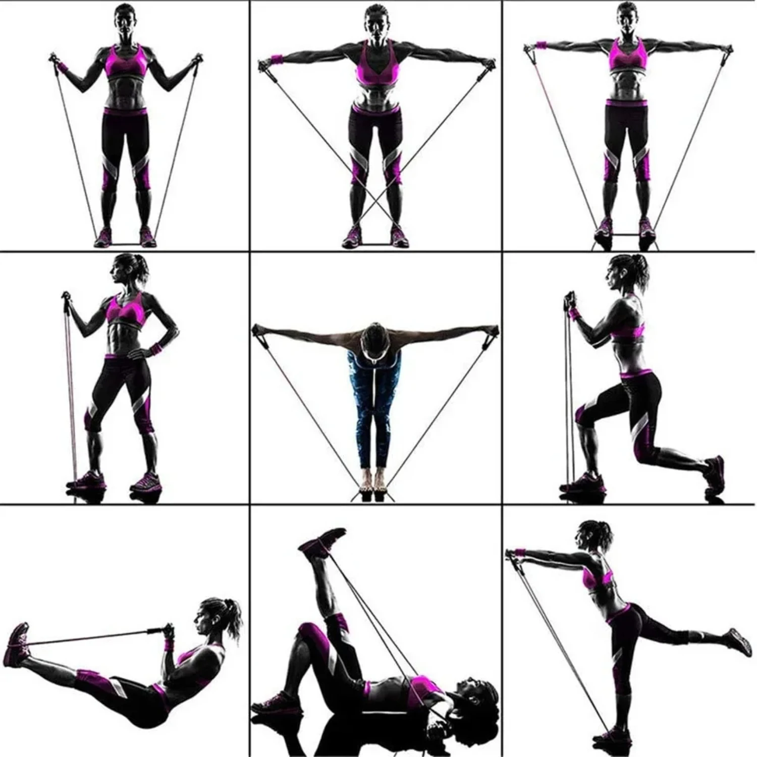 11PCS/Set Resistance Bands Fitness Exercises Latex Tubes Pedal Excercise Body Training Workout Yoga Pull Rope Women Men