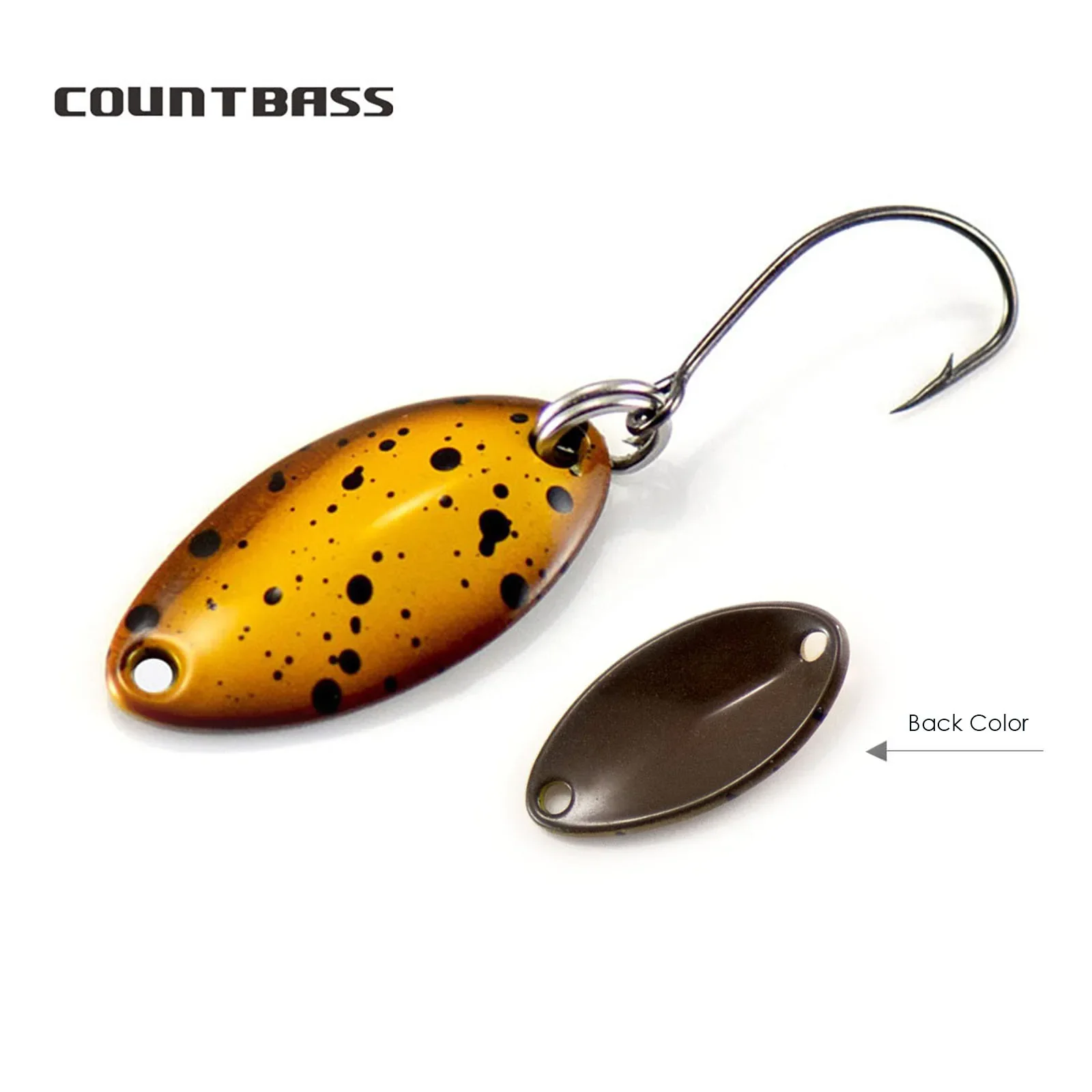 Countbass 1/16oz 1.8g Łyżka do rzucania Łosoś Pstrąg Szczupak Bass Metal Mosiężne przynęty wędkarskie