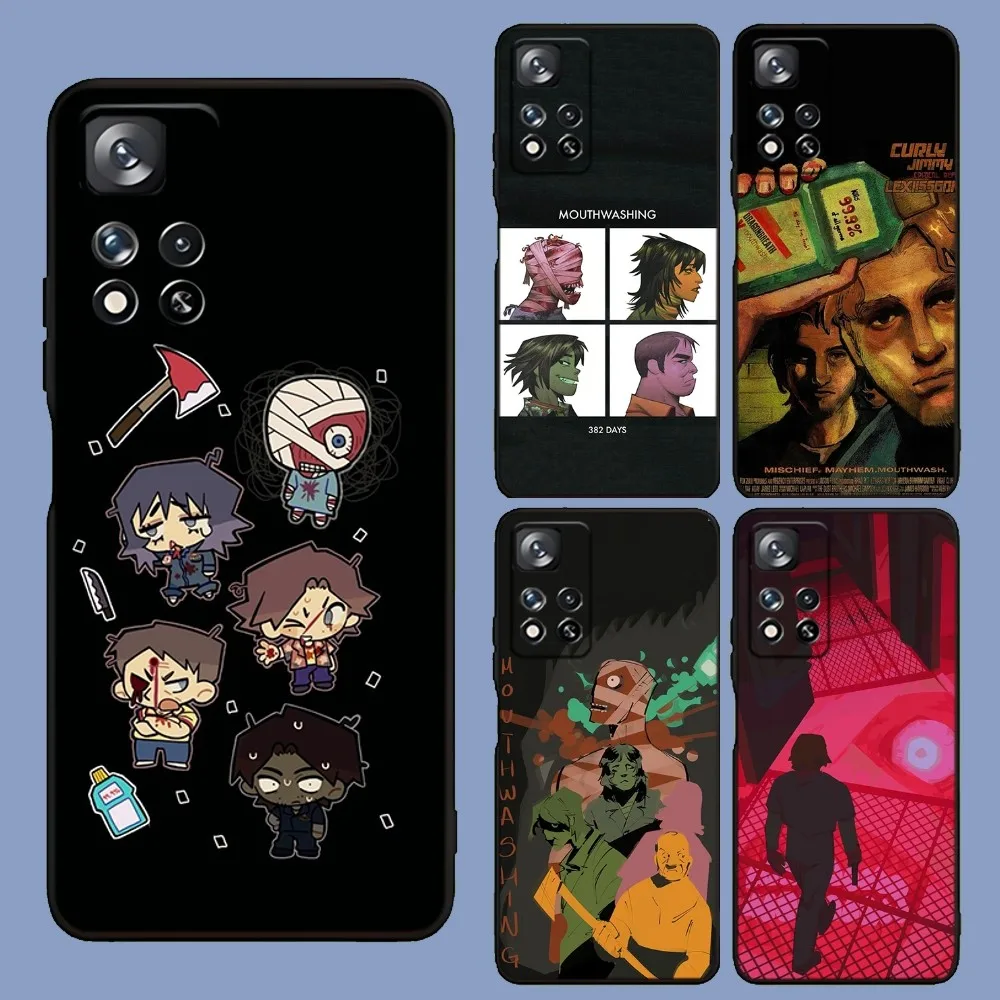 게임 M 구강 세척 지미 곱슬 안야 휴대폰 케이스, 삼성 갤럭시 A13,A21s,A22,A31,A32,A52,A53,A71,A80,A91 용 소프트 블랙 커버