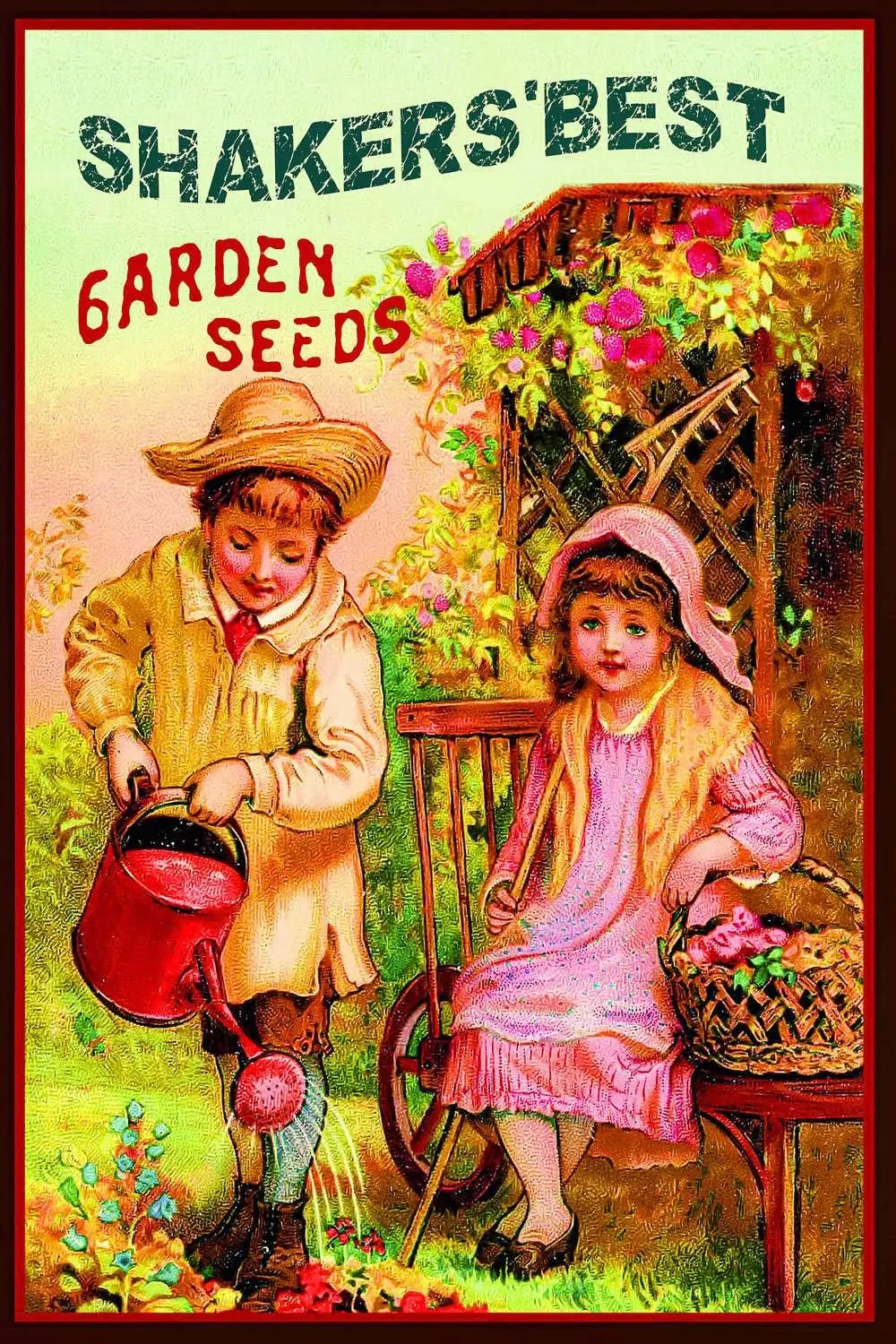 1 PCS,Vintage Shakers Best Garden Seeds Metal Tin Sign 8x12 Inch Retro Home Kitchen Outdoor Garden Wall Decor Tin Metal Poster