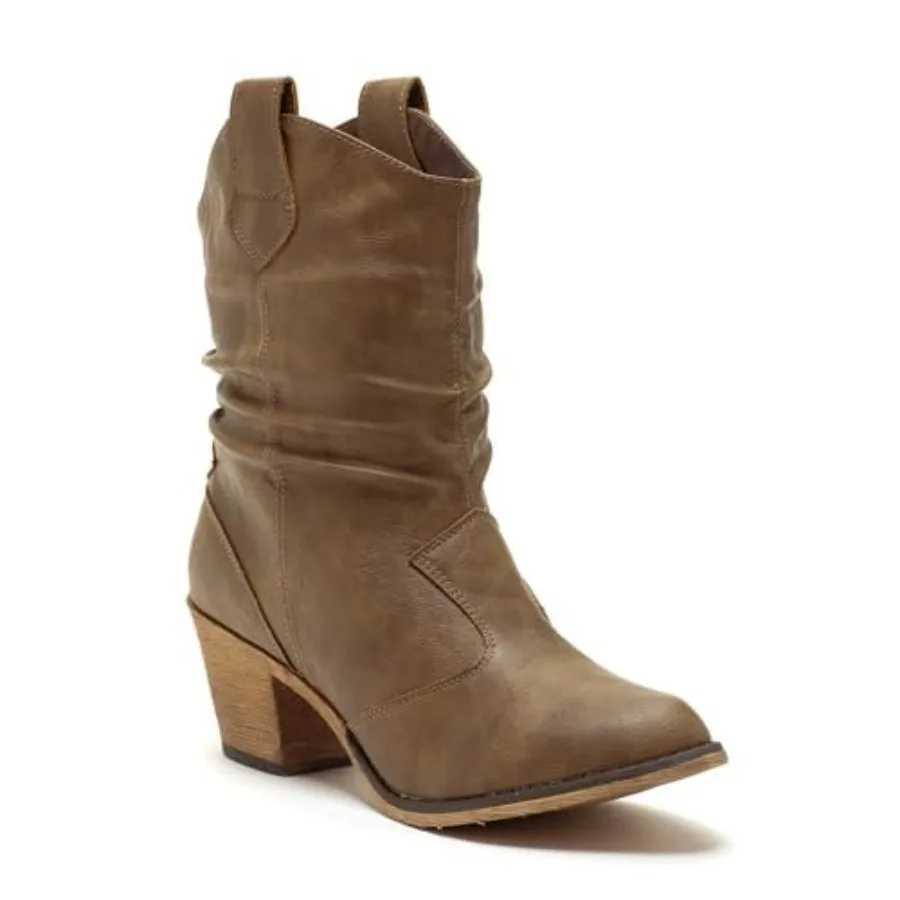 

Charles Albert Women's Modern Western Cowboy Distressed Boot with Pull-Up Tabs