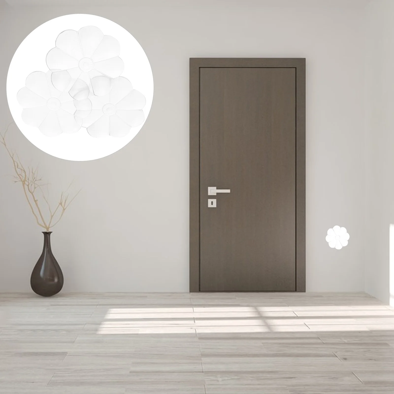 

10 pcs Anti-Collision Protector Wall Self-Adhesive Pads Door Handle Bumpers Transparent Flower Shaped Door Knob Guard Stopper