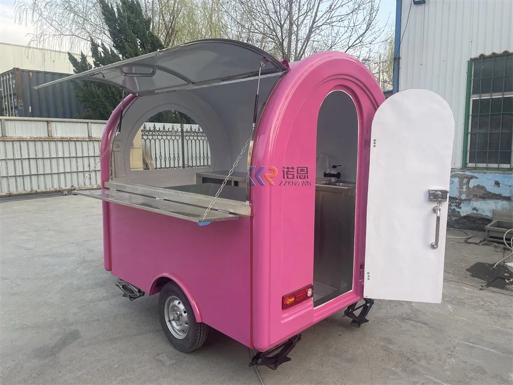 Coffee Trailer Concession Snack Ice Cream Kiosk Fully Equipments Customize Size Fast Food Truck Trailer
