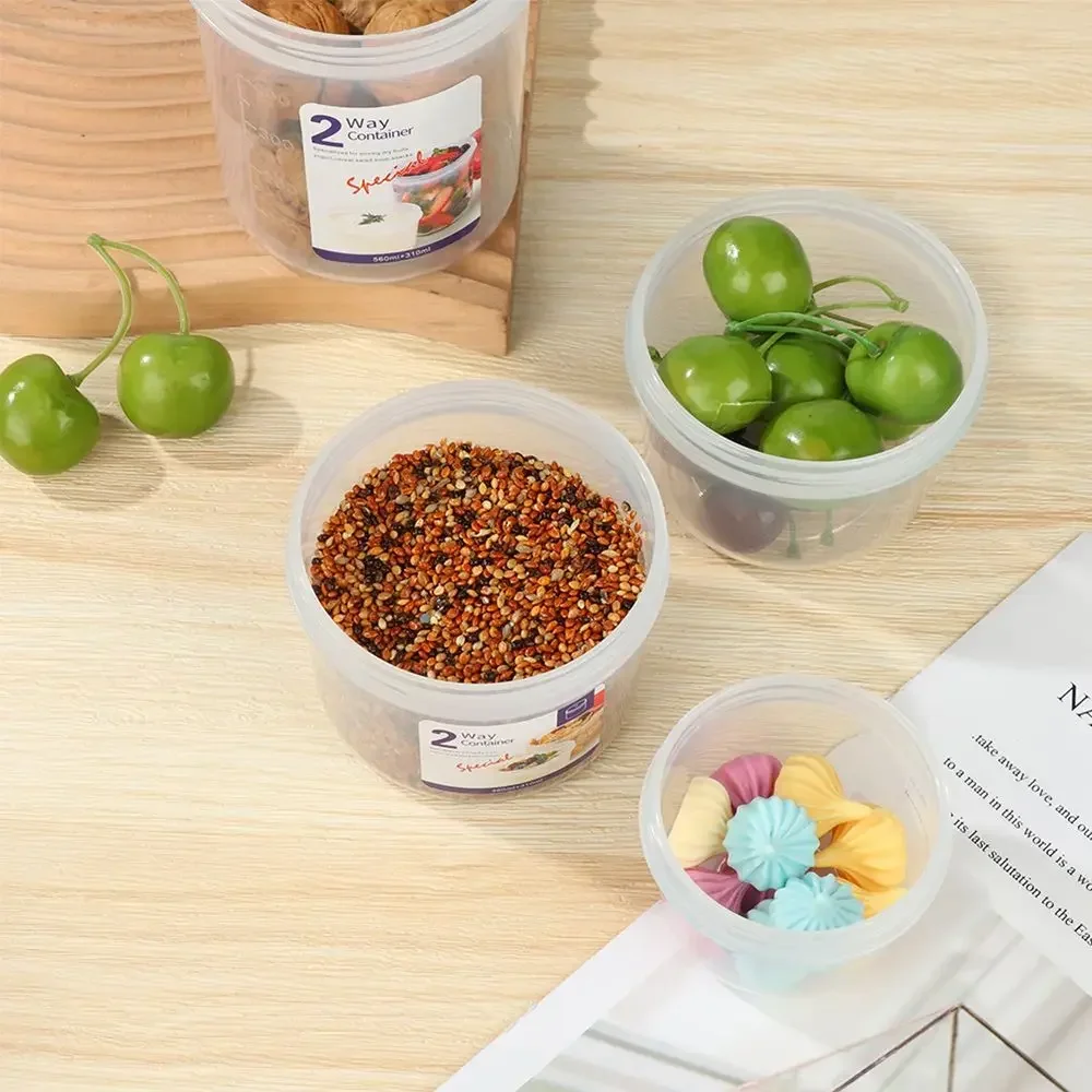 Fresh-keeping Food Container Salad Yogurt Box Container For Cereals Double-layered Portable Travel Storage Jars Kitchen Accessor