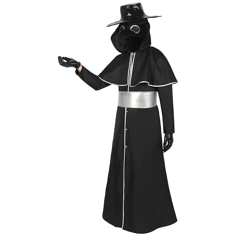 

Halloween Medieval Plague Doctor Costume Steampunk Middle Ages War Nurse Bird Beak Playsuit Carnival Cosplay Fancy Dress jkh./