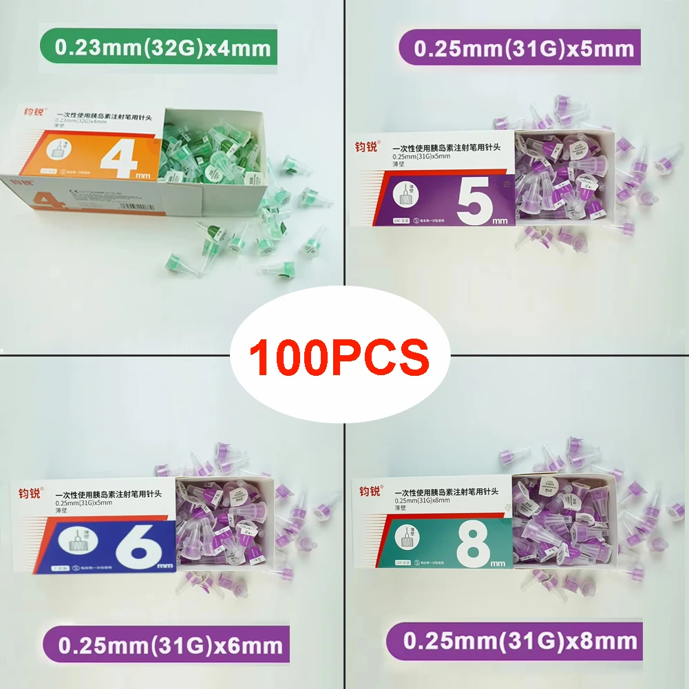 Fresh Date Disposable 31G 32G Peptide Pen Needle Sterile Insulin Pen Painless Needle Tattoo Needle for Safety Use, 100Pcs/Box