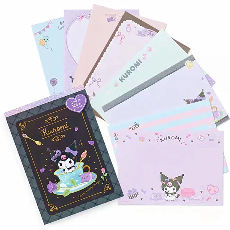 Kawaii Sanrio Hello Kitty Cinnamoroll Notepad Cute Kuromi Melody Diy Sticker Message Memo Notebook Student Stationery Girls Gift