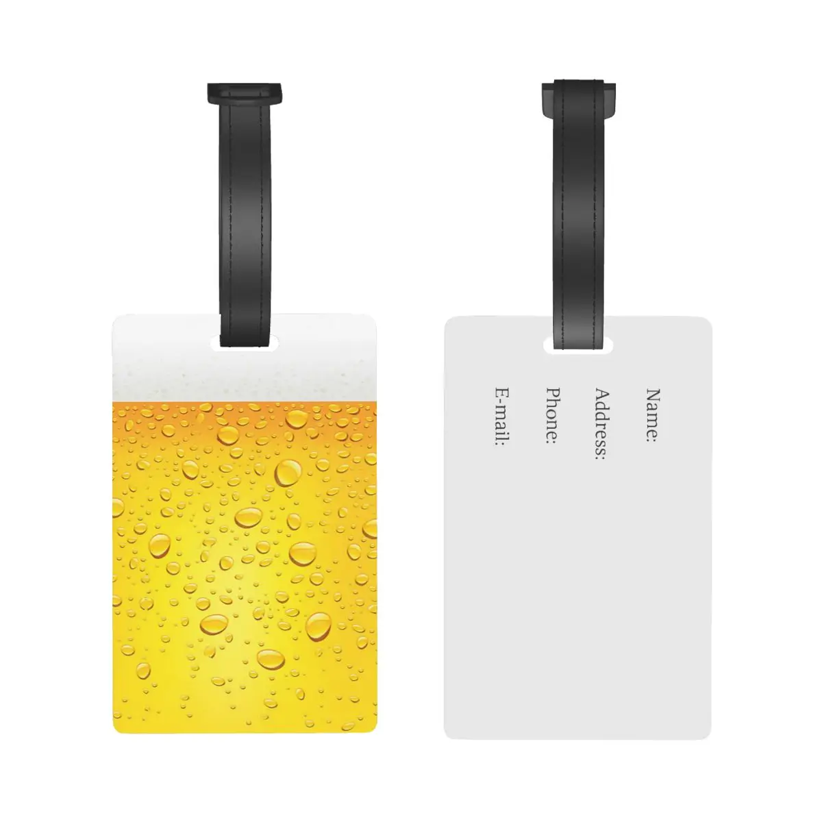 Beer Foam Pattern Luggage Tags Suitcase Accessories Travel PVC Fashion Baggage Boarding Tag Portable Label Holder Name Address