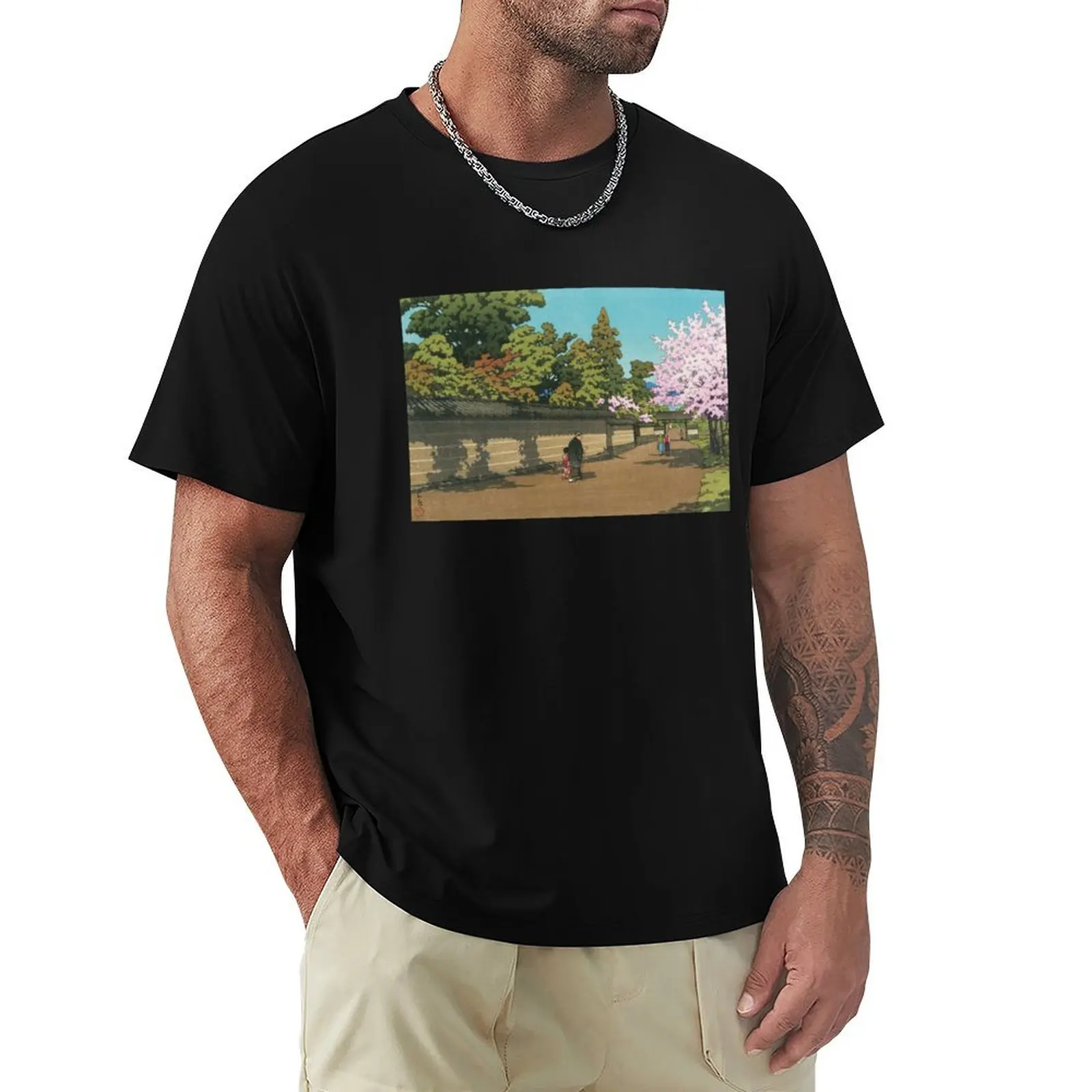 Daigo in Spring by Kawase Hasui T-Shirt plain anime tops summer clothes plain black t shirts men