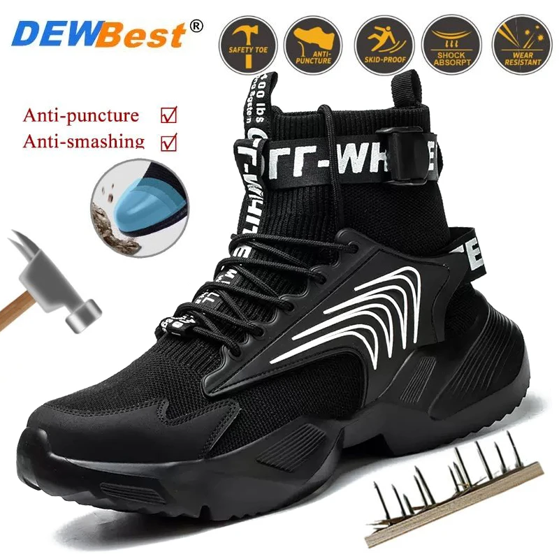 

New socks sneakers men's breathable shoes protective shoes anti-smash anti-puncture plastic steel clad head work insulation