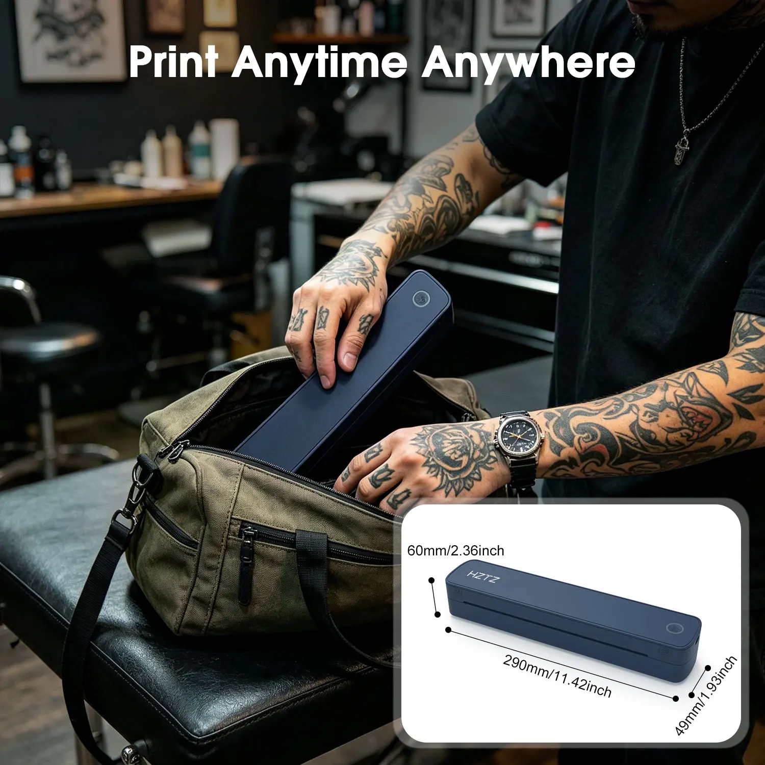 300DPI Multi-Use Thermal Printer - Perfect for Tattoo Artists' Stencils & Business Document Printing