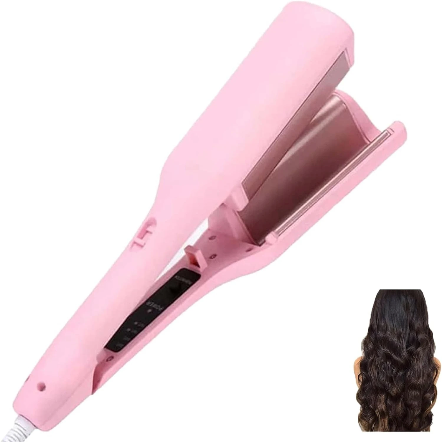 French Wave Curling Iron in Pi Color - Stylish Hair Styling Tool for Romantic V-Shaped Waves