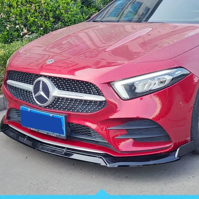 Front Lip Bumper Blade Guard Protector Cover for Mercedes Benz A Class W177 V177 2018-2023 Front Lower Spoiler Spoiler Diffuser