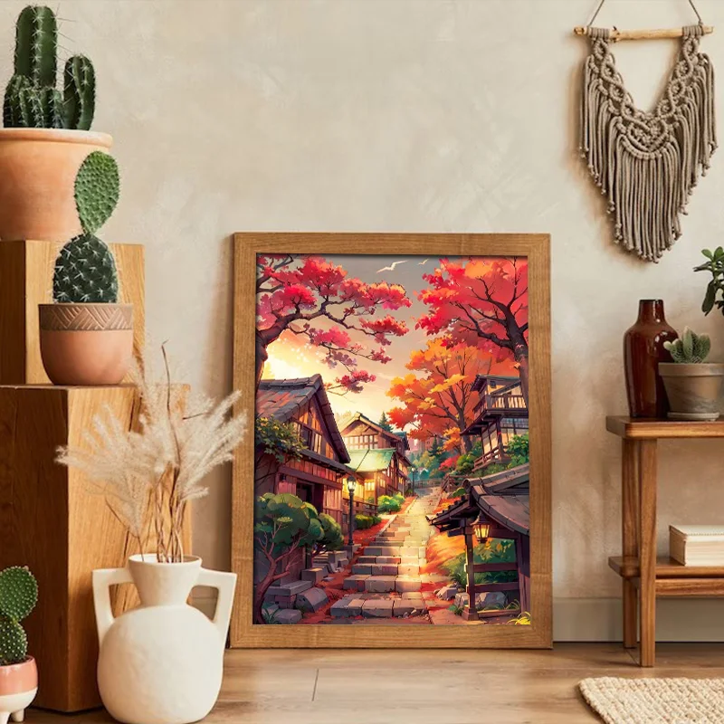 Japanese Street Scenery Characteristic Buildings Canvas Paintings And Prints Picture Landscape Poster For Living Room Home Decor