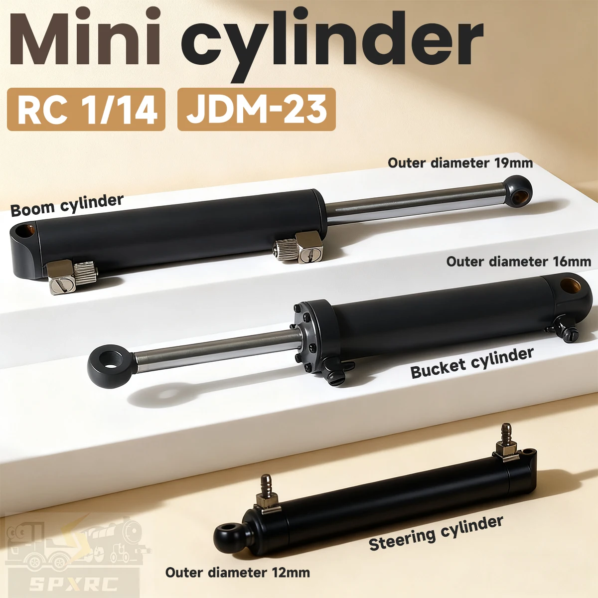 

Mini Hydraulic Oil Cylinder Metal JDM-23 For 1/14 Tamiya RC Dump Truck Tractor Excavator Loader Forklift Toy Car Model DIY Parts
