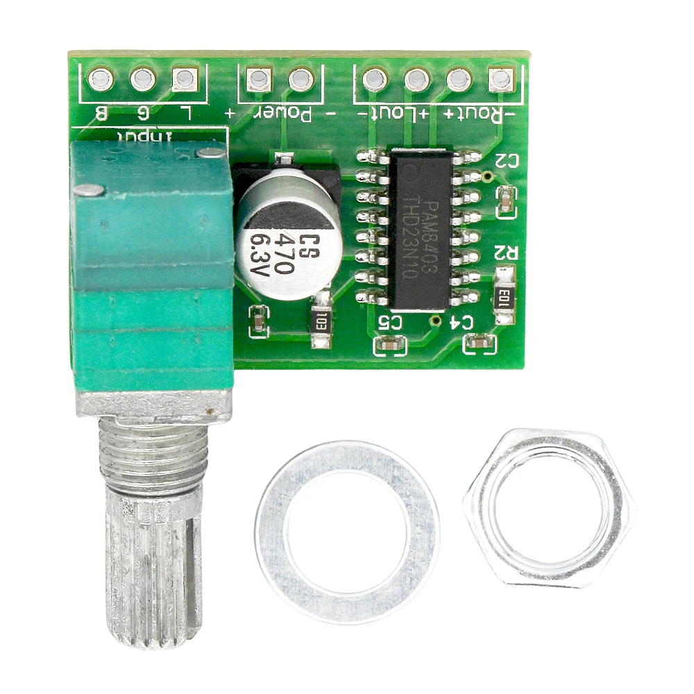 PAM8403 Mini 5V Digital Audio Amplifier Board Power AMP Module with Switch Potentiometer Dual-Channel USB 2*3W Volume Control