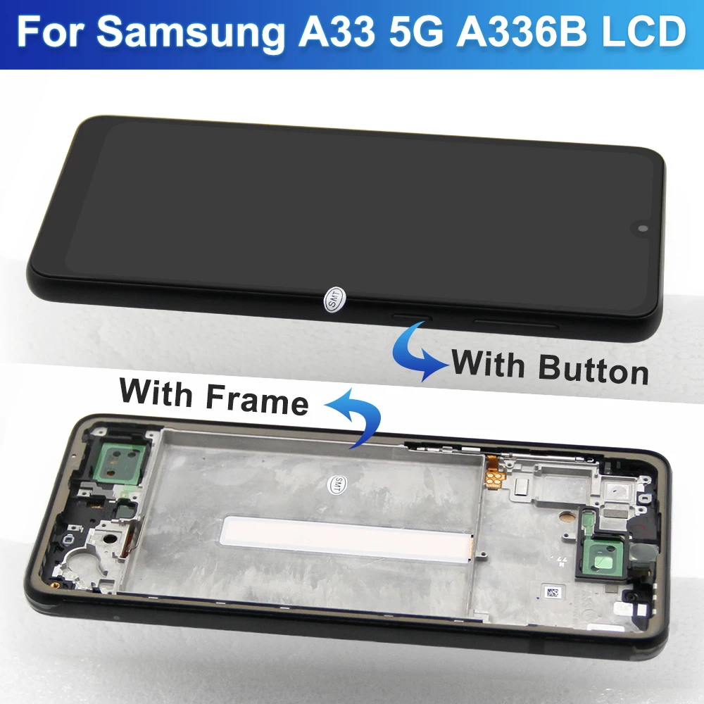 A33 5G Display Screen Replacement, for Samsung Galaxy A33 5G A336B A336E Lcd Display Digital Touch Screen With Frame Assembly