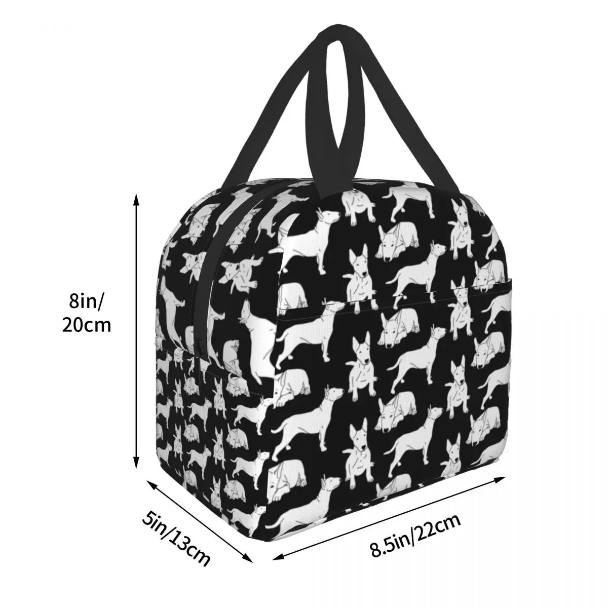 Bull Terrier Hond Draagbare Lunchbox Dier Koeler Thermisch Voedsel Geïsoleerde Lunch Tas Voor Kinderen Vrouwen School Werk Picknick Tassen