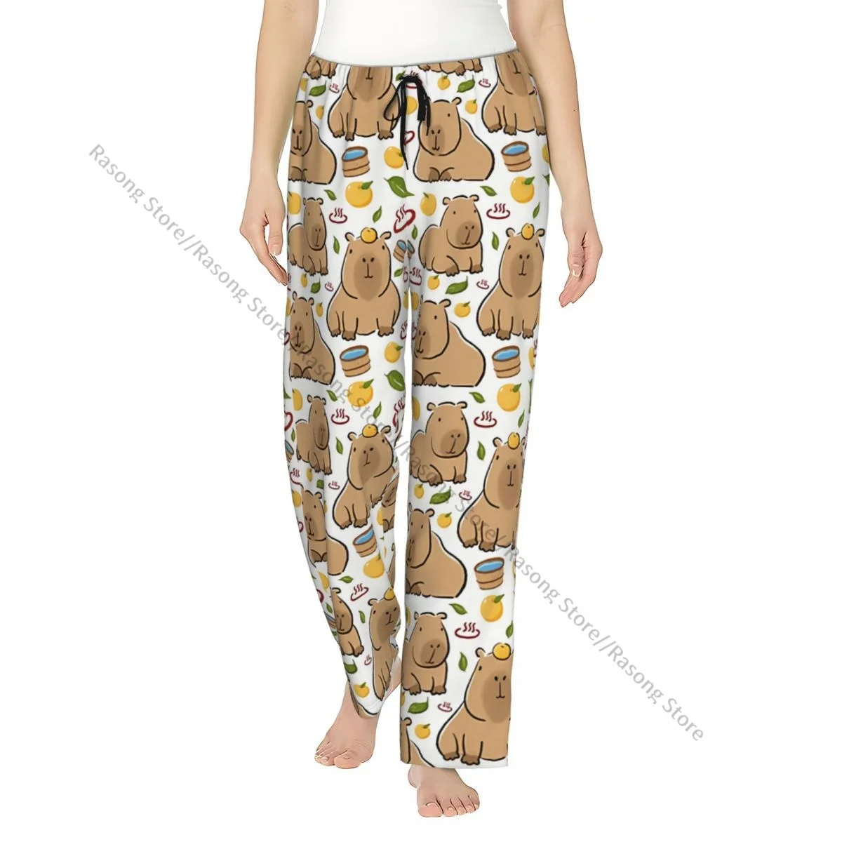 

Women Flannel Lounge Pants Soft Cute Capybara Pajama Pants Winter Sleepwear