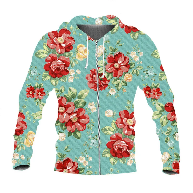 New 3D Printing Large Flower Painted Fashion Men Women Tracksuits Crewneck  Hoodies Plus Size S-7XL Harajuku Four Seasons Casual