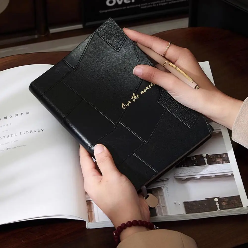 โน๊ตบุ๊คสํานักงาน โน๊ตบุ๊คหนังเทียมหรูหราสําหรับใช้ส่วนตัวในสํานักงาน ไดอารี่เขียนเรียบพร้อมฝาครอบกันน้ําสําหรับบันทึกย่อ