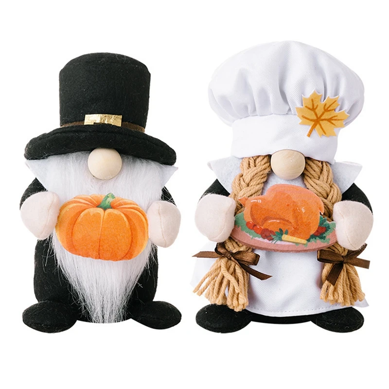 1 Piece Thanksgiving Day Harvest Festival Hugging Pumpkin Chef Hat Rudolph Doll Male