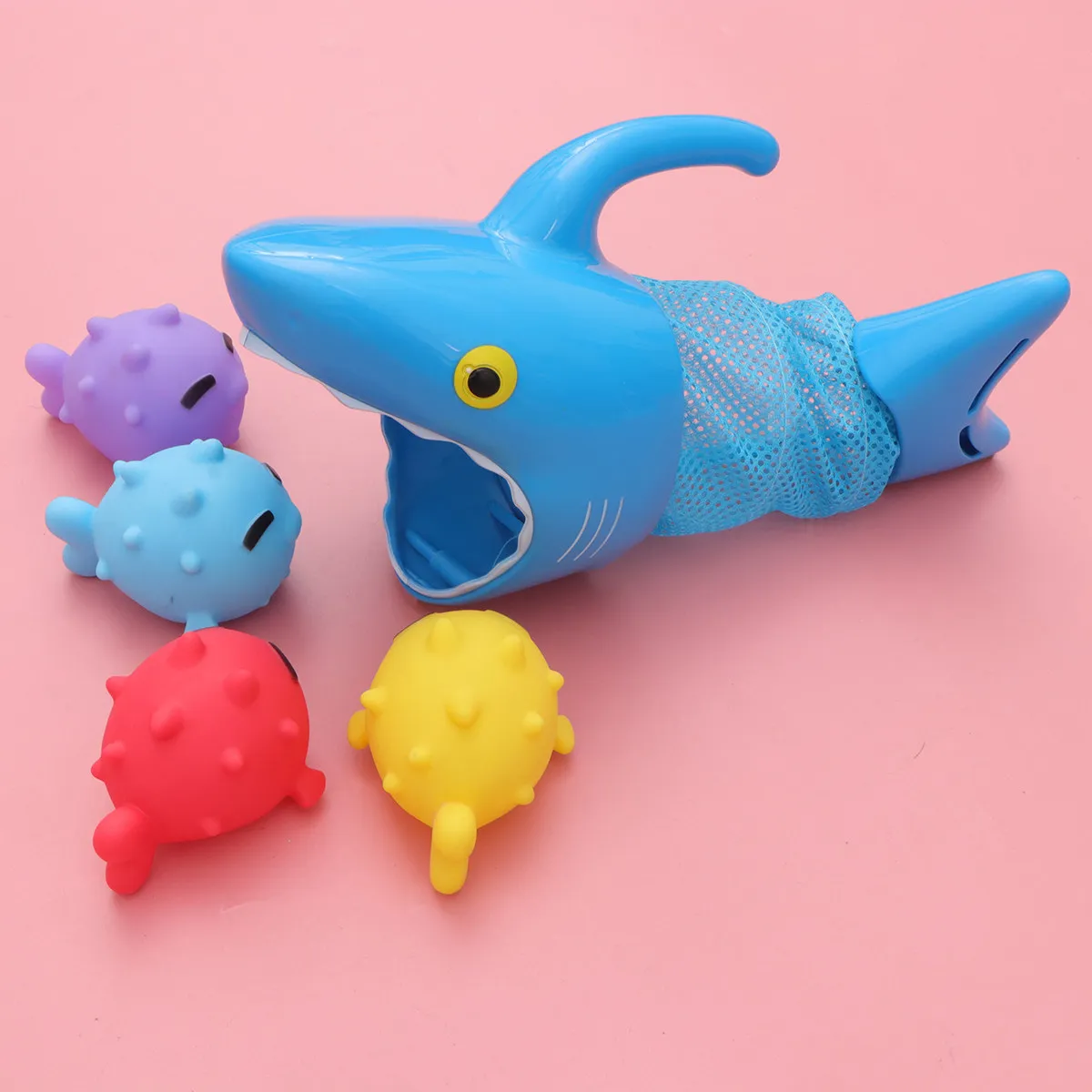 

5Pcs Bathtime Fish Catching Set Colorful Shark Game Engagement Educational Bath Water Play for Kids Boys Girls