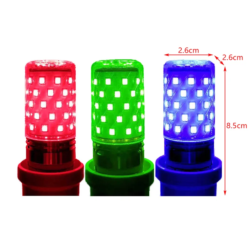 E14 E27 ฐานสกรู LED ข้าวโพดหลอดไฟที่มีสีสันหลอดไฟ LED ที่มีสีสันหลอดไฟอลูมิเนียมไม่มีการสั่นไหวโคมไฟข้าวโพดตกแต่งบ้าน