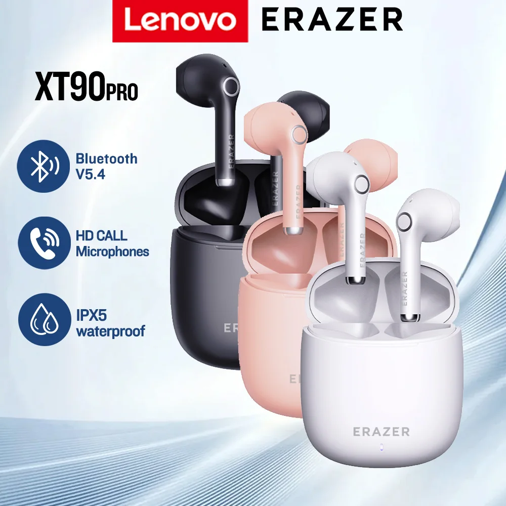 Lenovo ERAZER XT90pro Earphones Bluetooth TWS Wireless Headphones Game Lenovo Earbuds with Mic Portable Bluetooth 5.4 Sports