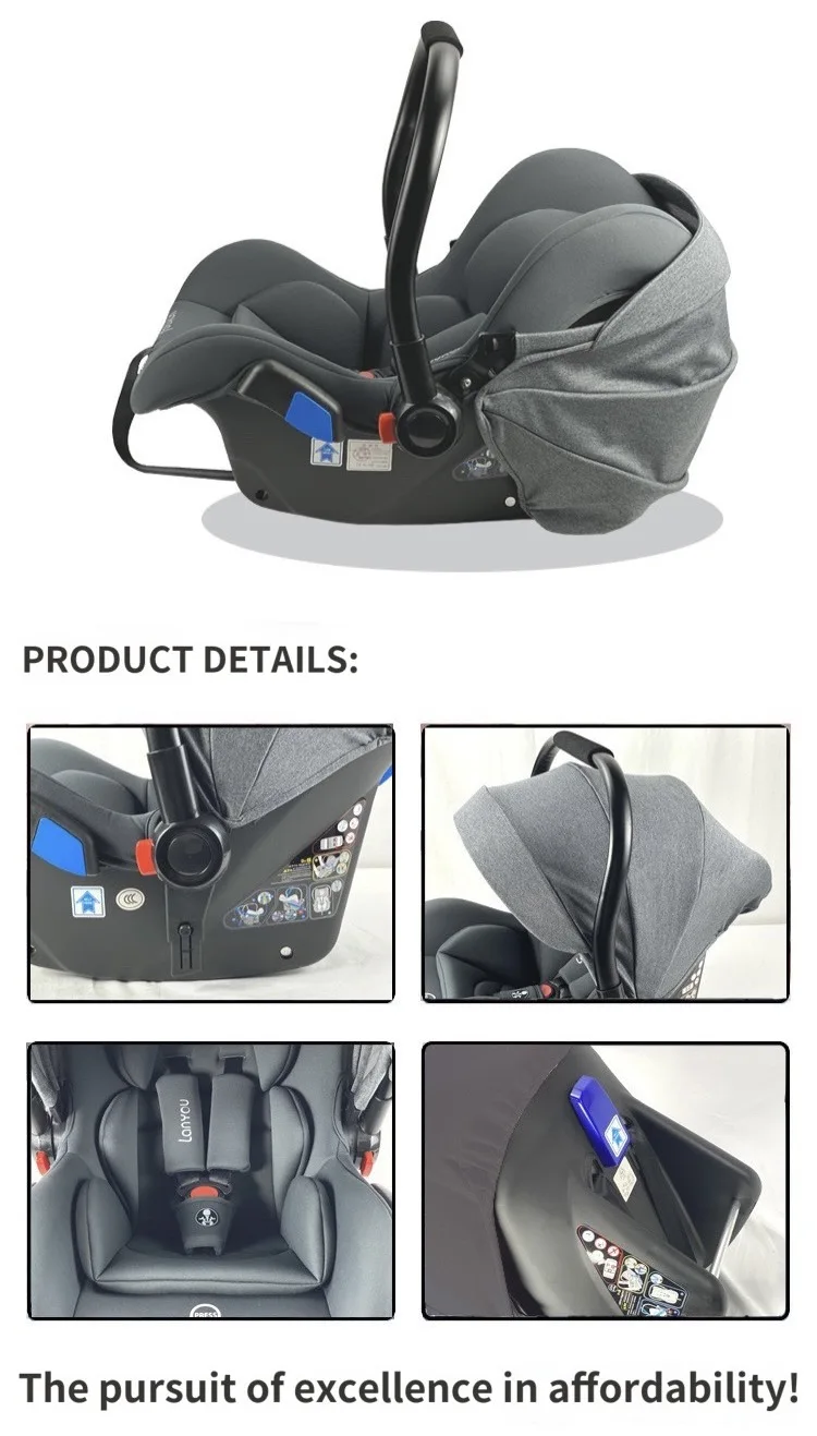 Portable Infant Baby Sleeping Basket Newborn Cradle Car Safety Seat Baby Stroller 2 In 1 Folding Travel System Pram Pushchair