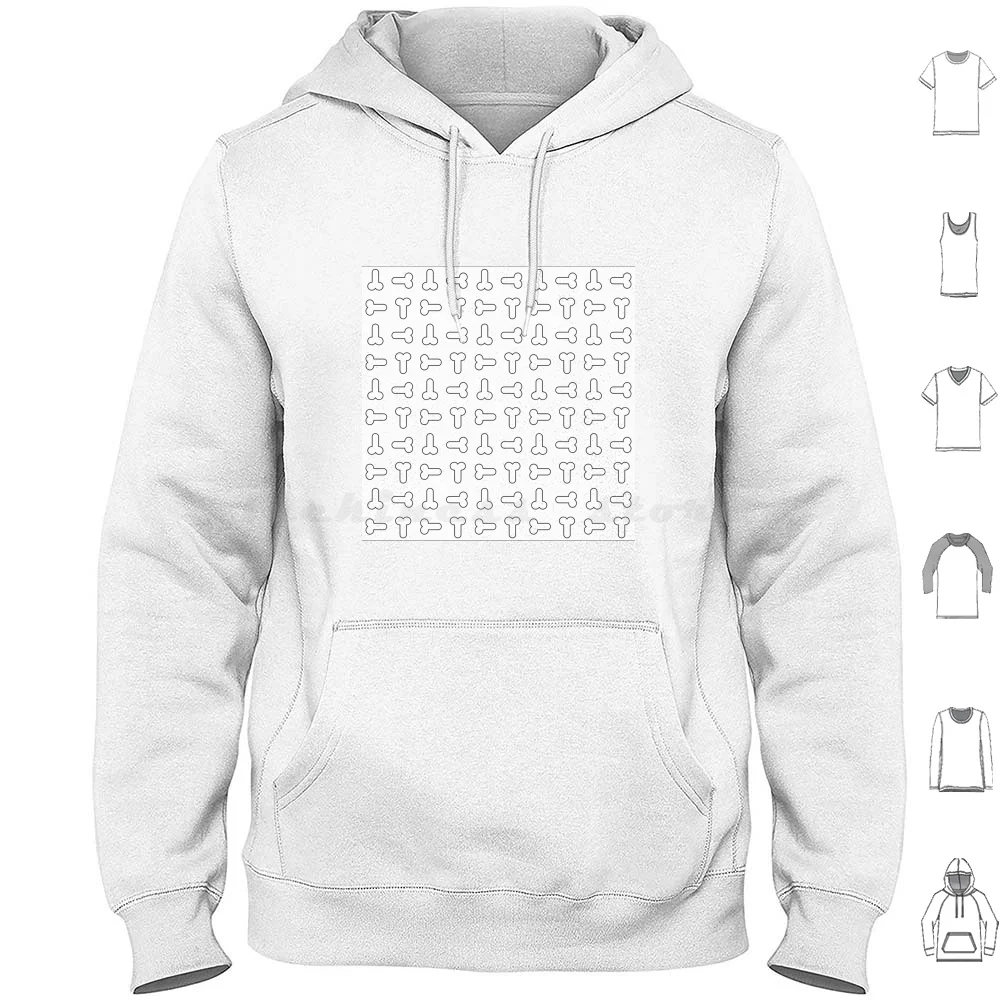 Woven Bones Hoodies Long Sleeve Woven Bones Woven Bones Pattern Pattern Dick Cock Simple Line Art Repeating Black And