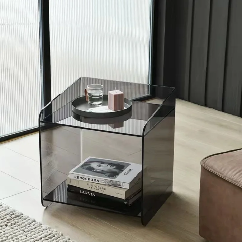 

Acrylic bedside table light luxury modern simple Nordic bedroom furniture storage bedside acrylic table