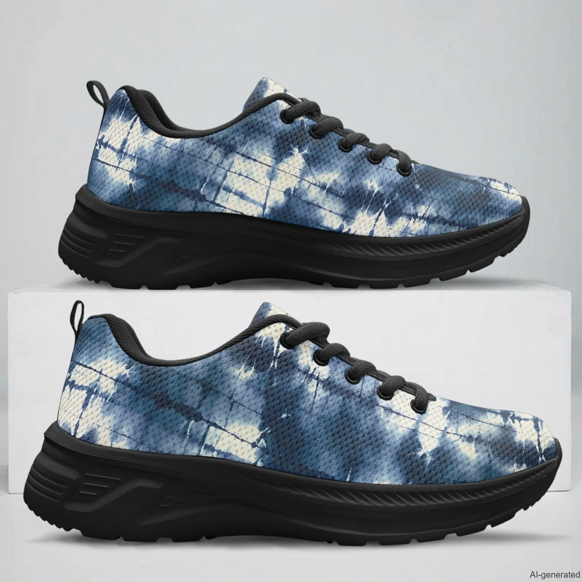XIXIRIMIDO Running Shoes for Men Breathable Mesh Casual Walking Shoes for Women Tie-Dye Print Workout Gym Sneakers 35-48