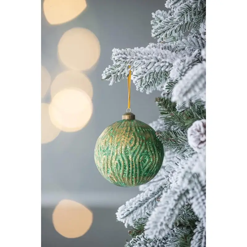 

Set of 4 Glass Christmas Ball Ornaments for Holiday Tree Decorations and Party Decor