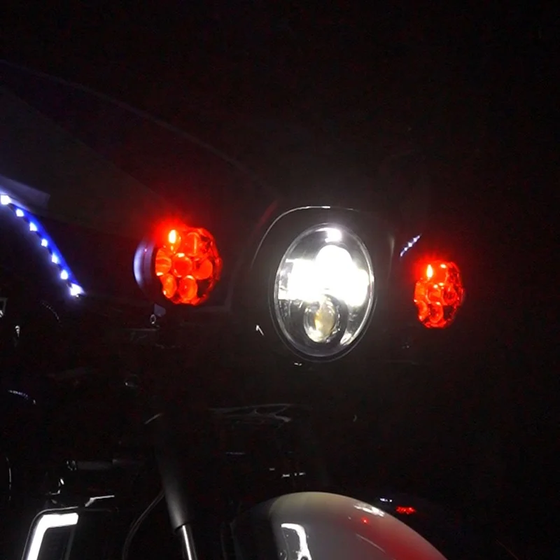 RHigh-Brightness 280W LED Spotlight Kit 6-Color Smart Strobe Light For Street Glide Electra Glide Motorcycle Lighting Systems