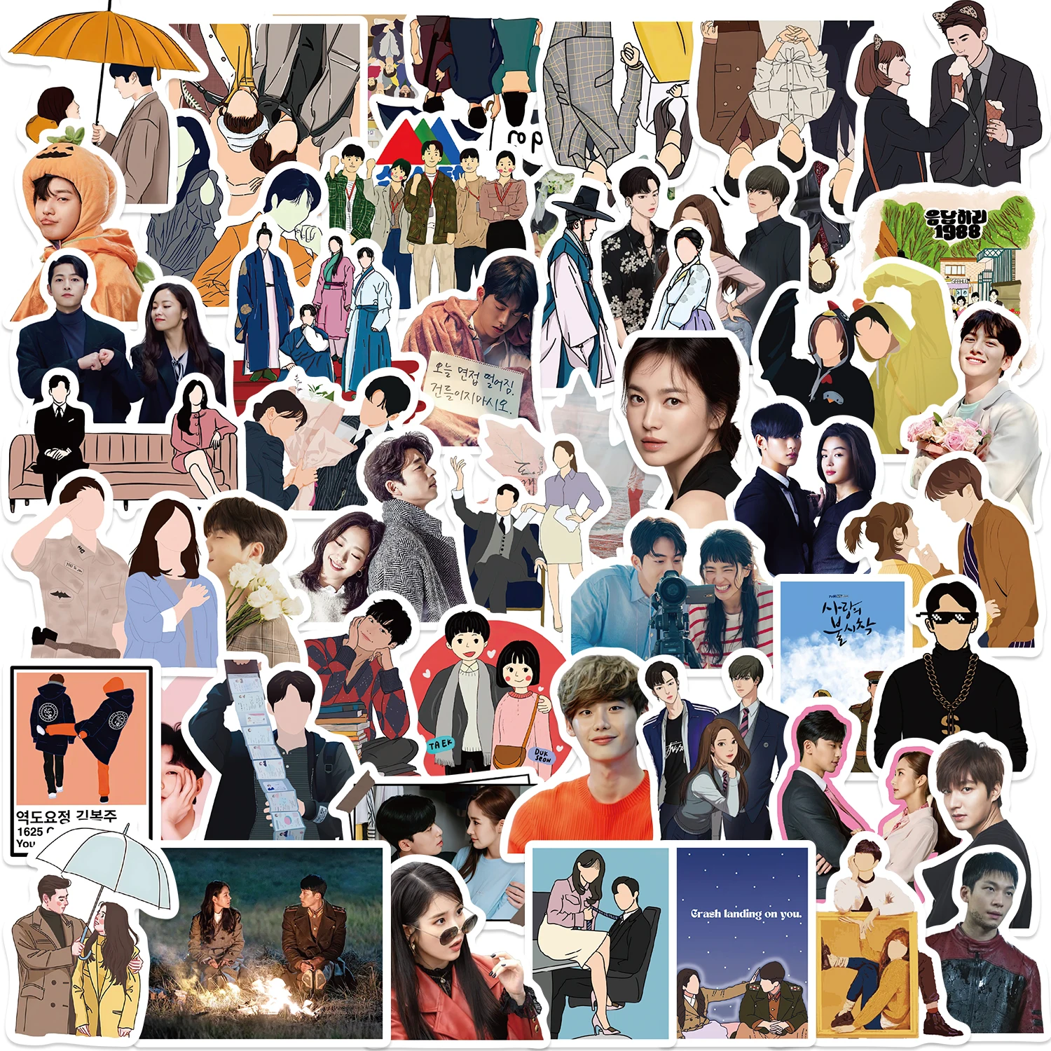 50pcs Hot Star Korean Kdrama Stickers For Laptop Luggage Skateboard Guitar Scrapbook Waterproof Stickers Funny Graffiti Decals