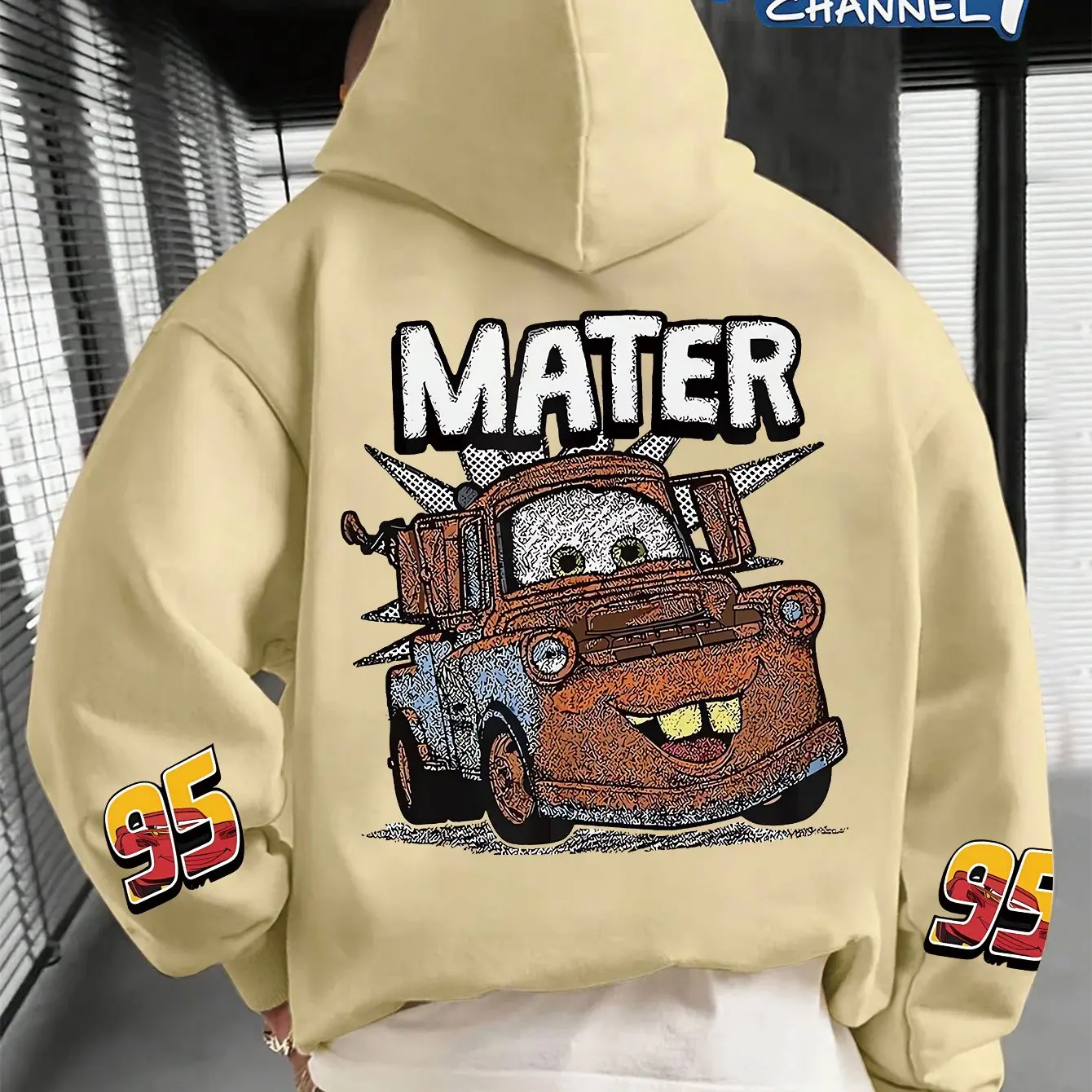 

Men's Disney Cars Mater Hoodies Fashion Oversized Streetwear Unisex Sweatshirts Autumn and Winter Fleece Casual Versatile