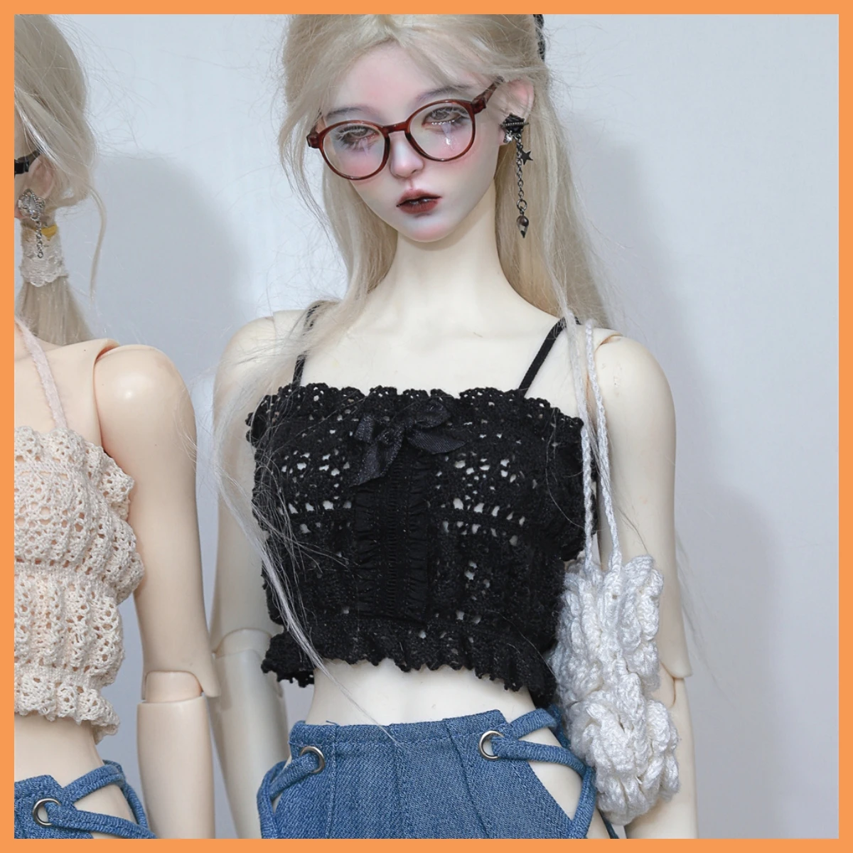 

[Только продажа одежды] Кукла большого размера в масштабе 1/3 1/4, модный базовый универсальный полый топ на бретельках для тела BJD Action Figure