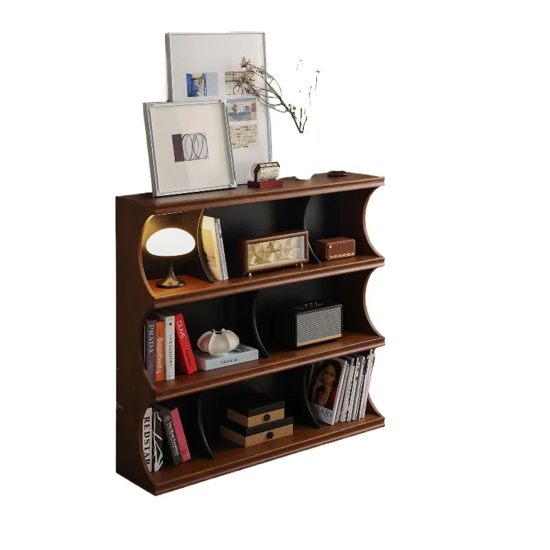 

Solid wood bookcase, locker integrated against the wall, floor storage, corner storage cabinet