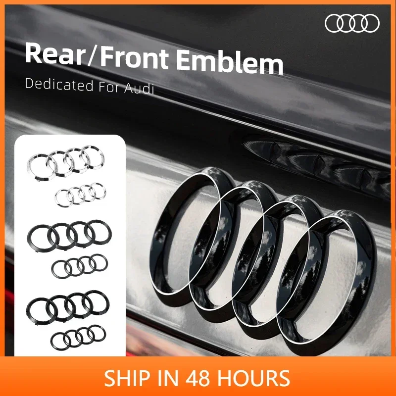 

Auto Accessories For Audi A1 A3 A4 A5 A6 A7 A8 Q2 Q3 Q5 Q7 Car Logo 4 Ring Front Grille Badge Rear Luggage Compartment Sticker