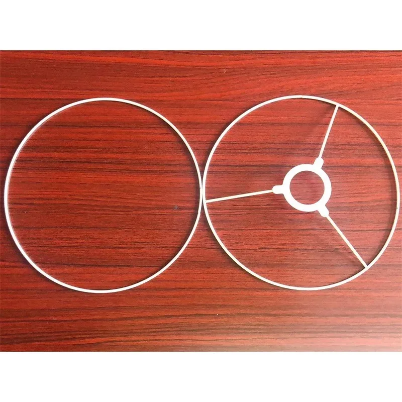 E27 Lamp Shade Ring Frame with European Fitter, 1Pack Lampshade Holder Wire Frame DIY Drum Ring for Table Floor Lamp White