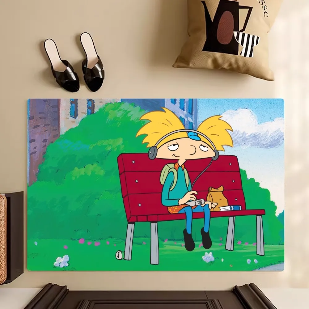 Cartoon Hey A-Arnold Cool Floor Mat Bedroom Kitchen Door Bath House Super Absorbent Foot Non-slip