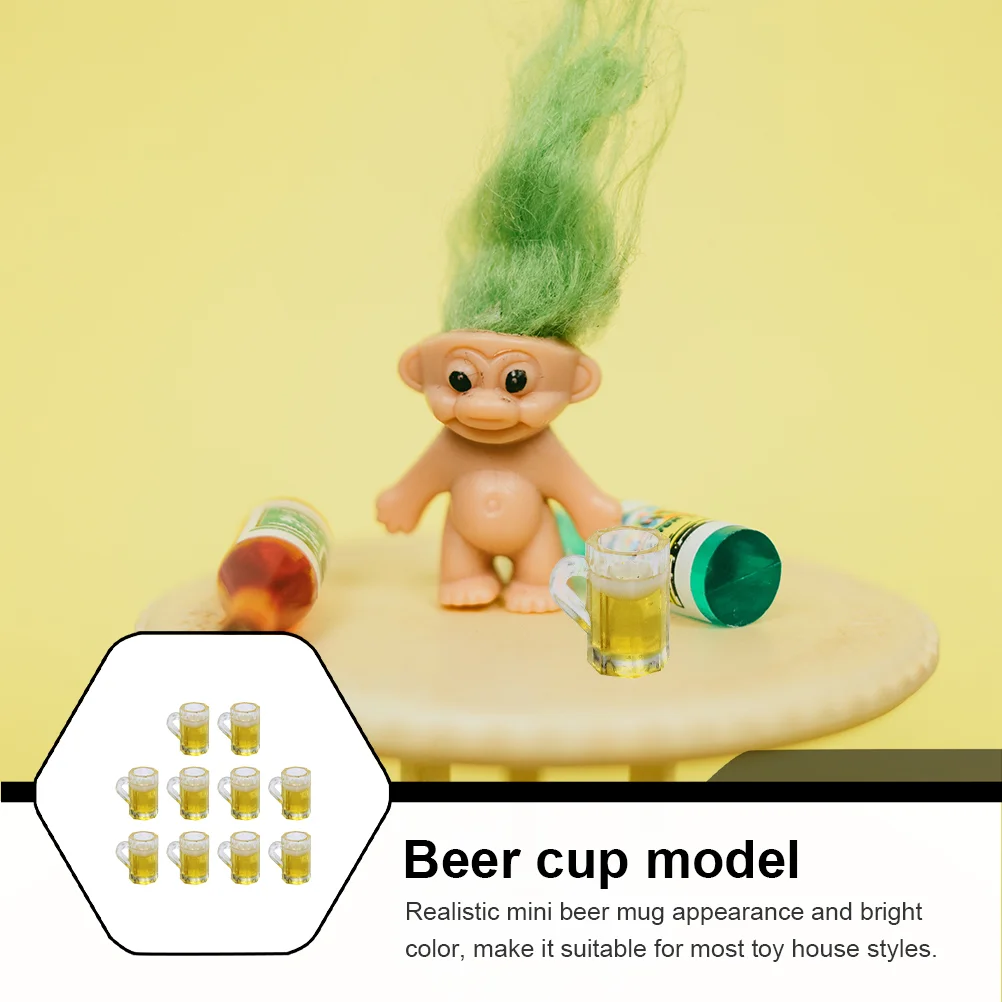 10 Pcs Beer Mug Model Accessories Glass Refrigerators Glasses Modeling Ornaments Statues Baby